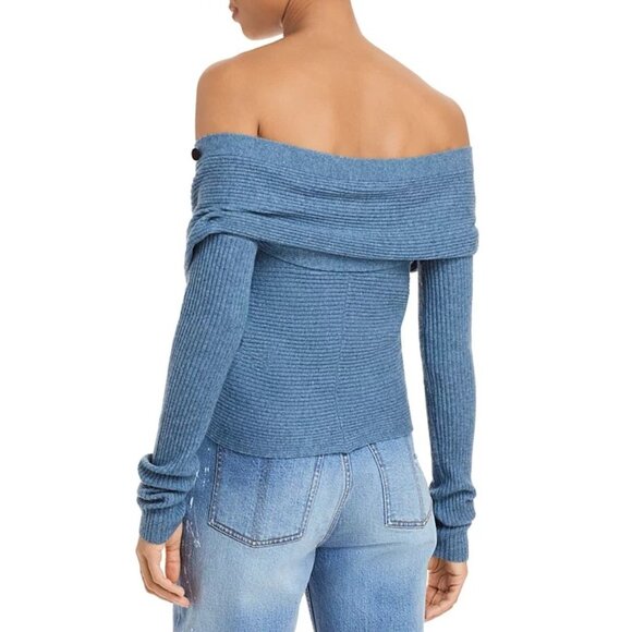 Hellessy Davis Faux Wrap Sweater in Blue - Picture 3 of 5